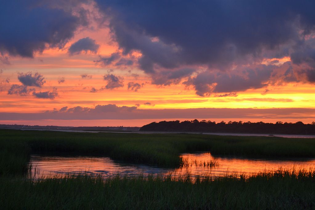 sunset at Sands Island