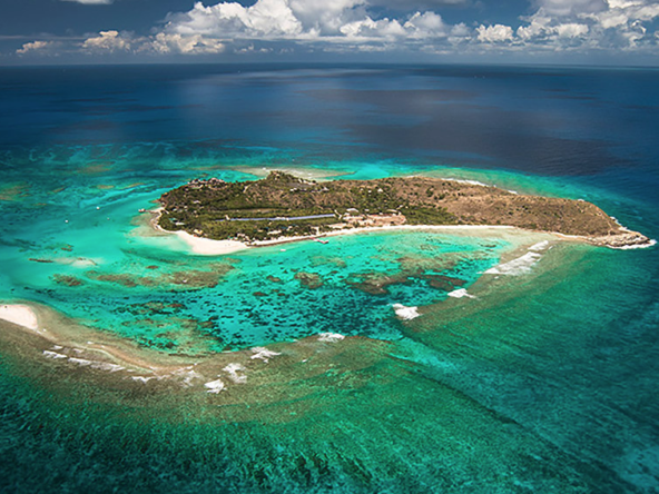 Necker Island from the air
